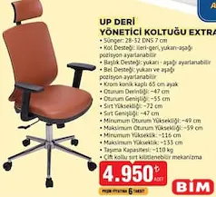 OFİS BAZAAR UP DERİ YÖNETİCİ KOLTUĞU EXTRA